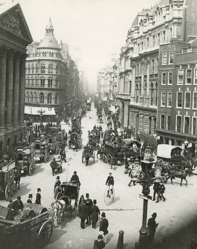 Mansion House and Cheapside，伦敦，1900年 作者 英国摄影师