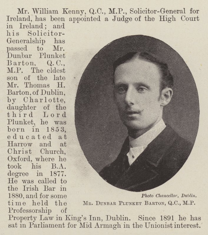Dunbar Plunket Barton先生，质量控制，议员 作者 英国摄影师