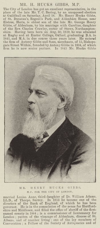 Henry Hucks Gibbs先生，伦敦金融城议员 作者 英国摄影师