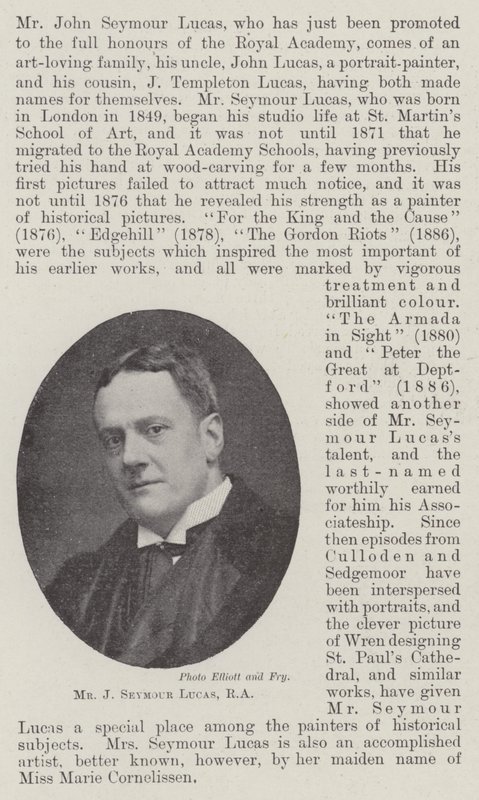 J Seymour Lucas先生，RA 作者 英国摄影师