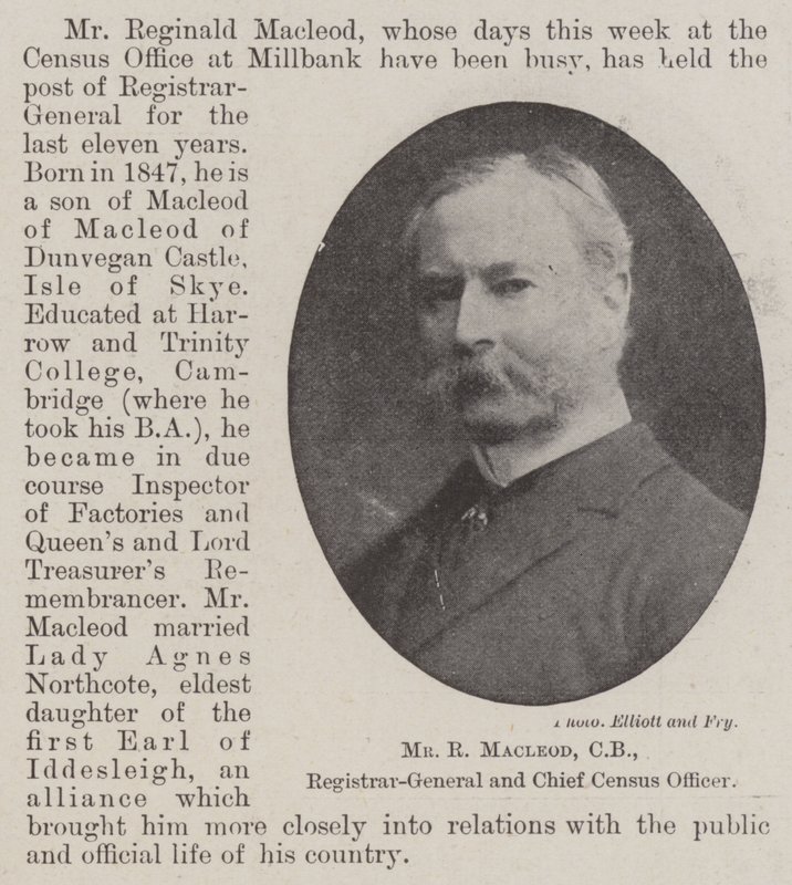 R Macleod先生，CB，注册总监和首席人口普查官 作者 英国摄影师