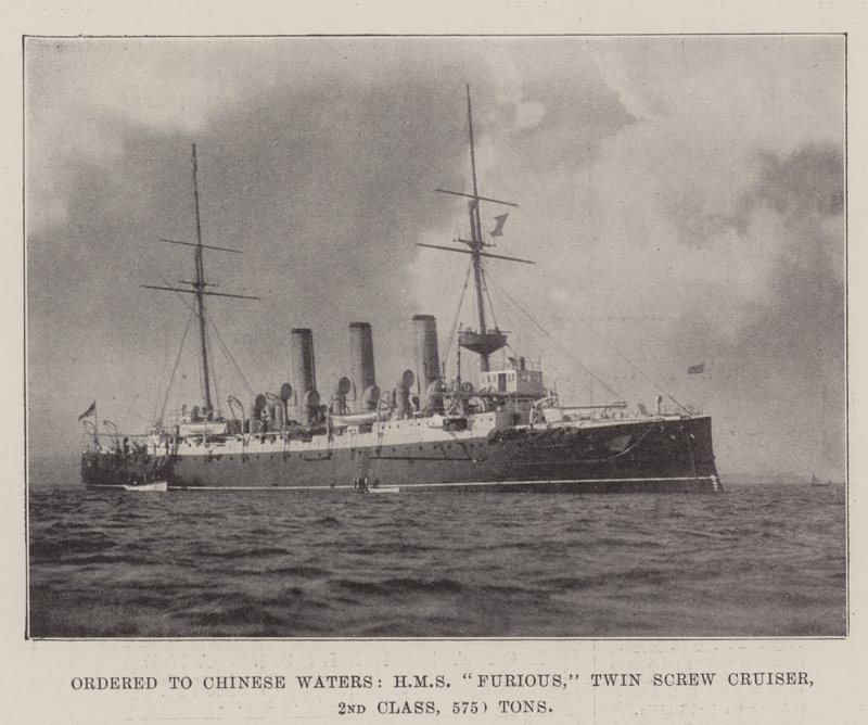 订购中国水域，HMS Furious，双螺杆巡洋舰，二级，5750吨 作者 英国摄影师