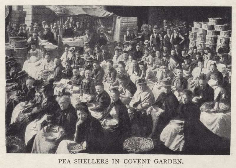 豌豆shellers在伦敦考文特花园 作者 英国摄影师