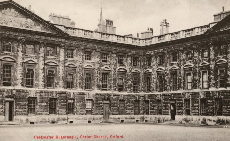 Peckwater Quadrangle，基督教堂，牛津（黑白照片） 作者 英国摄影师