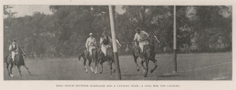 Ranelagh和骑兵队之间的马球比赛，骑兵的目标 作者 英国摄影师