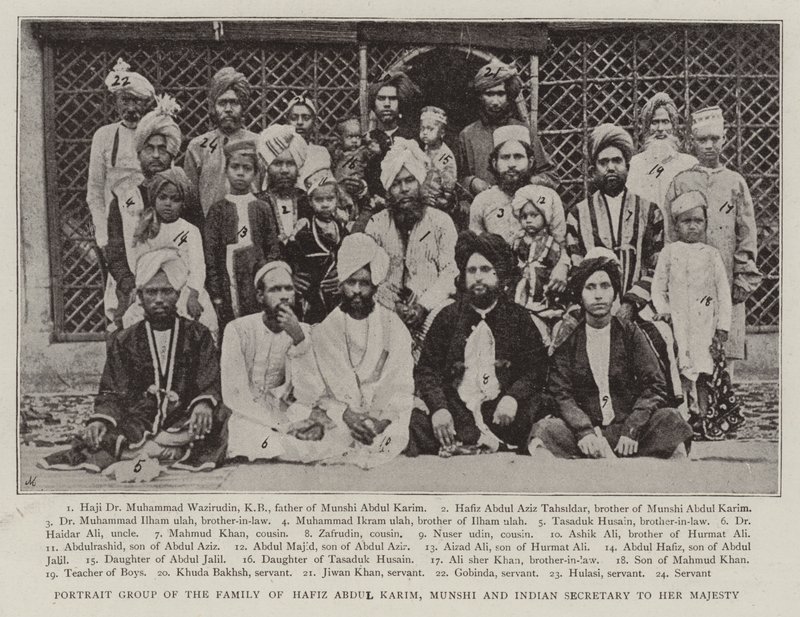 Hafiz Abdul Karim家族的肖像小组，Munshi和印度女王陛下 作者 英国摄影师