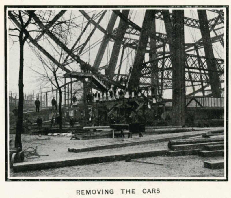 在伦敦Earls Court拆除Great Wheel;拆除汽车;来自The Sphere，1907年4月13日 作者 英国摄影师