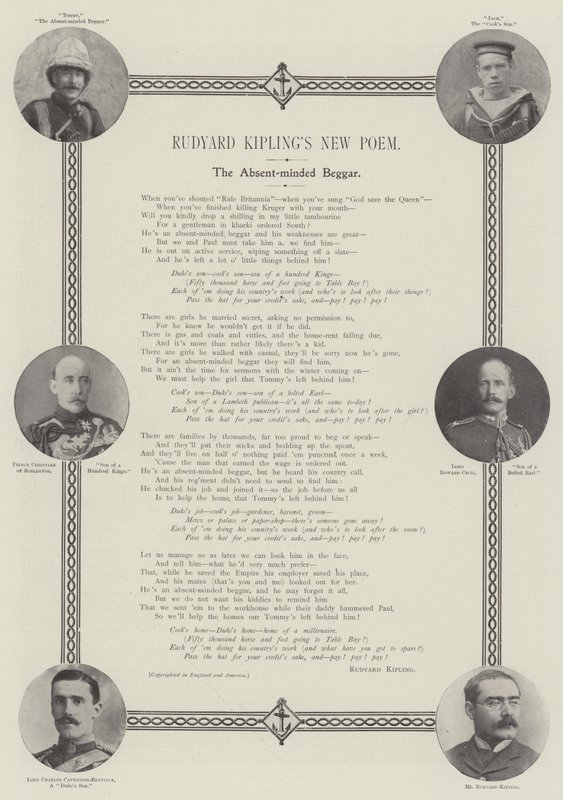 Rudyard Kiplings新诗，心不在焉的乞丐 作者 英国摄影师