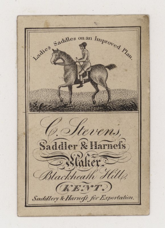 贸易卡，Saddler和Harness Maker，C Stevens 作者 英国摄影师