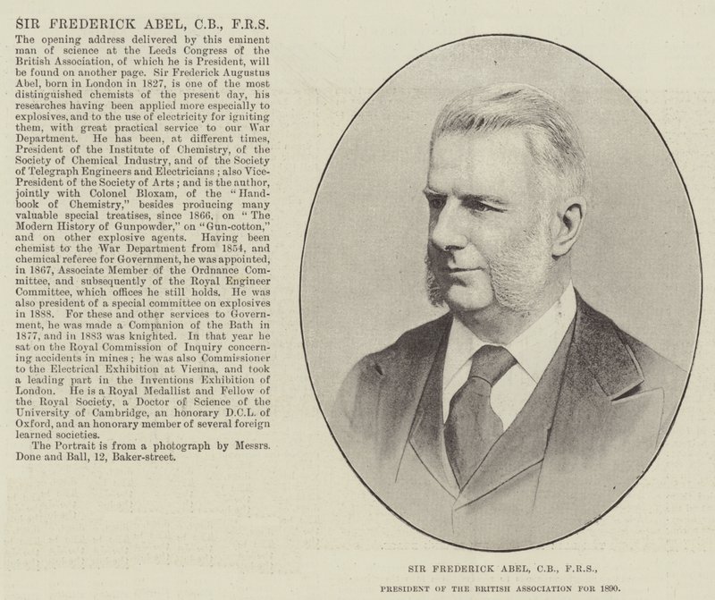 英国石油公司，英国石油公司，1890年英国协会主席Frederick Abel爵士 作者 英国摄影师