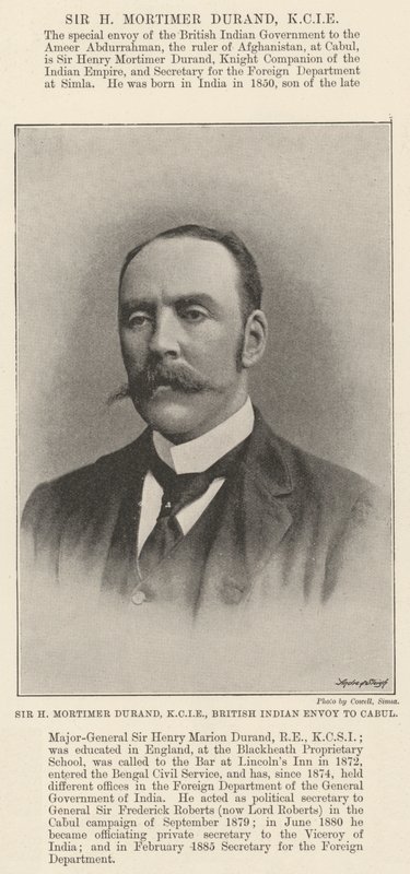 H Mortimer Durand先生，KCIE，英国印度特使卡布尔 作者 英国摄影师