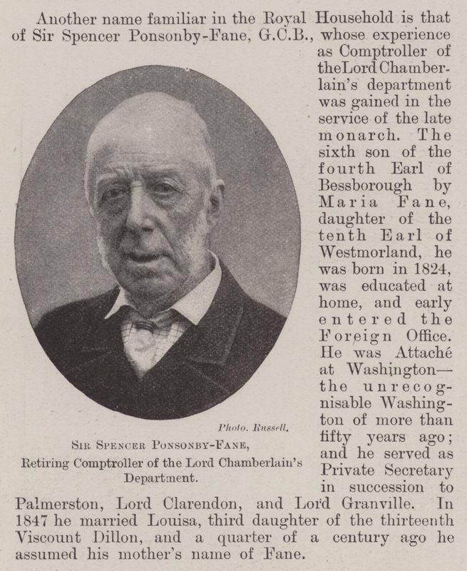 Sir Chamberlains部门的退休审计员Spencer Ponsonby-Fane爵士 作者 英国摄影师