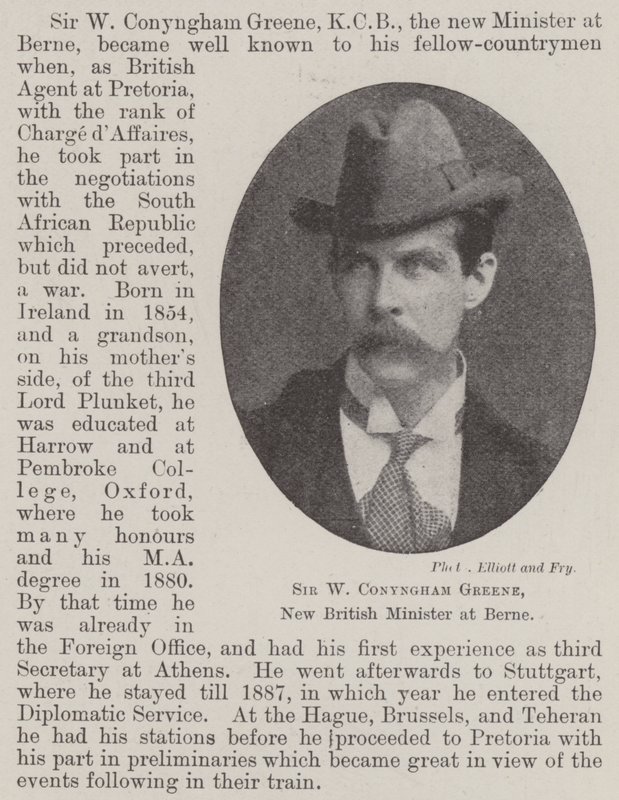 伯尔尼新英国部长W Conyngham Greene爵士 作者 英国摄影师