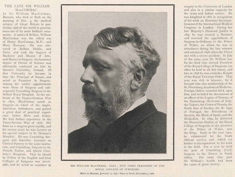 William MacCormac爵士，男爵，皇家外科医学院五次校长 作者 英国摄影师