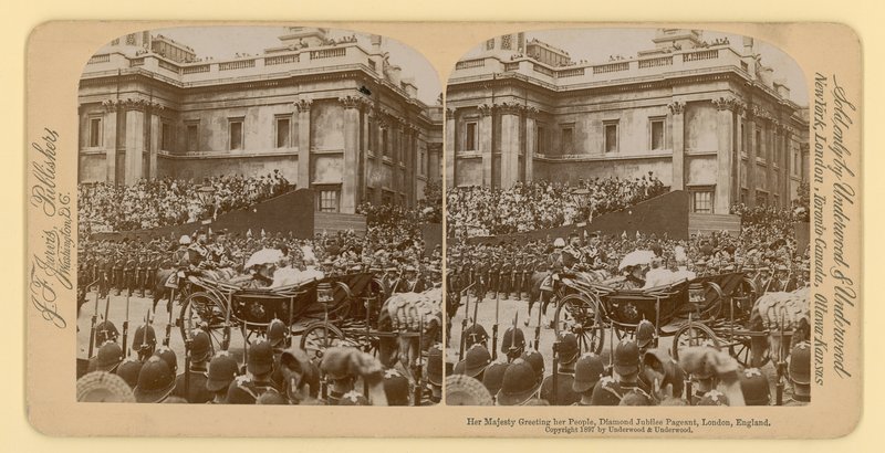 Queen Victorias Diamond Jubilee的立体印刷品 作者 英国摄影师
