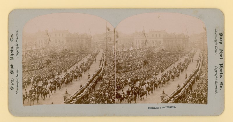 1897年6月28日，Queen Victorias Diamond Jubilee的立体印刷品 作者 英国摄影师
