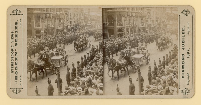 1897年6月28日，Queen Victorias Diamond Jubilee的立体印刷品 作者 英国摄影师