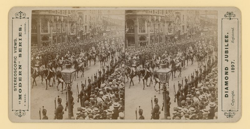 1897年6月28日，Queen Victorias Diamond Jubilee的立体印刷品 作者 英国摄影师