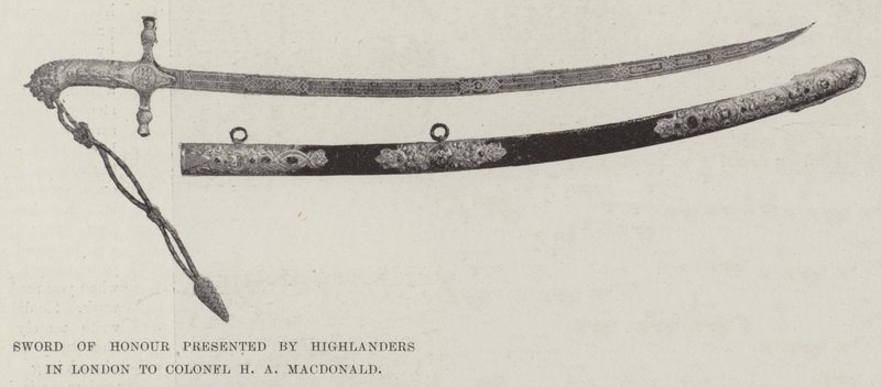 荣誉之剑由伦敦的Highlanders颁发给HA MacDonald上校 作者 英国摄影师