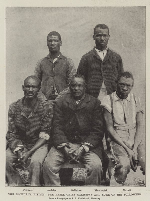 Bechuana Rising，Rebel Chief Galishwe和他的一些追随者 作者 英国摄影师
