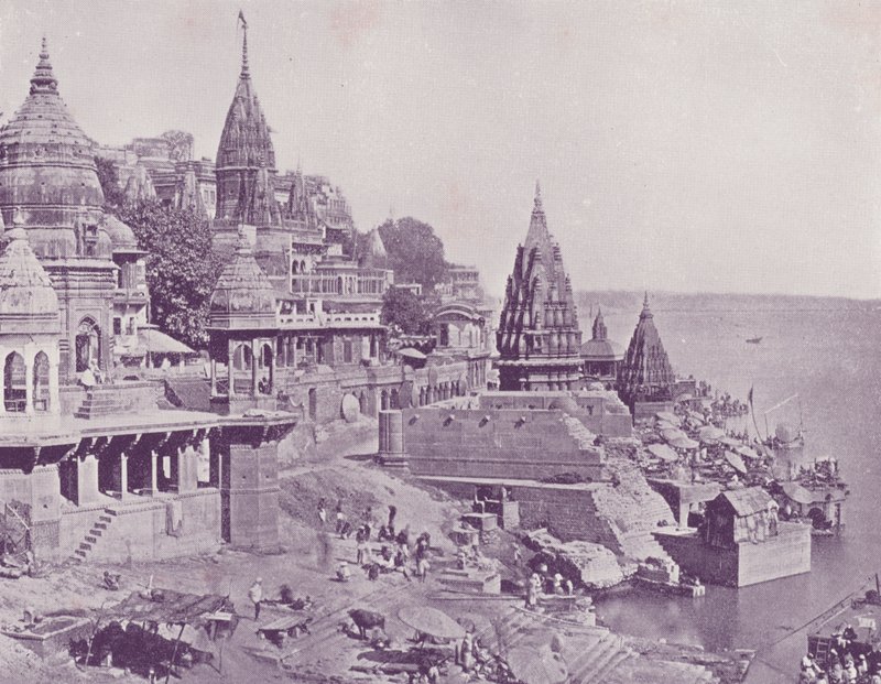 燃烧的Ghat，Benares 作者 英国摄影师