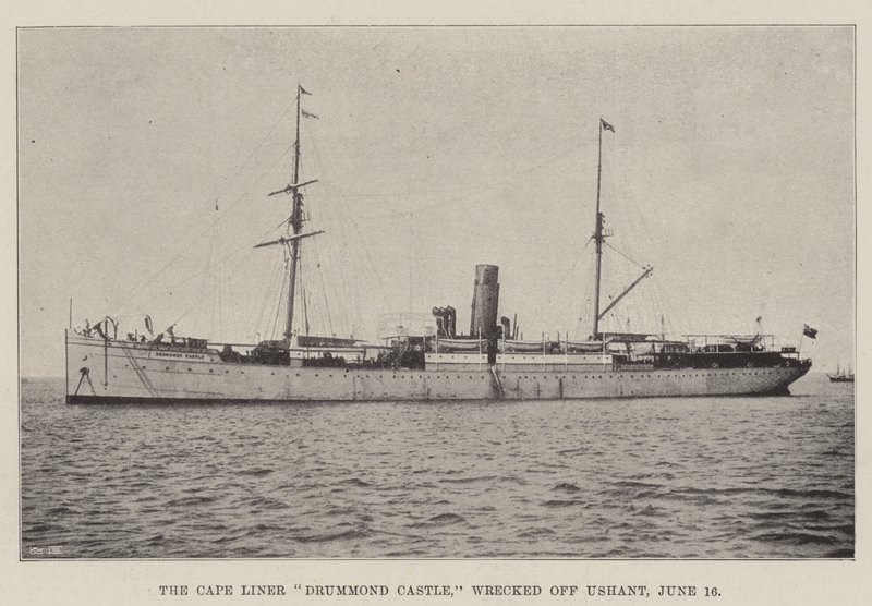 6月16日，Cape Liner Drummond城堡在Ushant失事 作者 英国摄影师