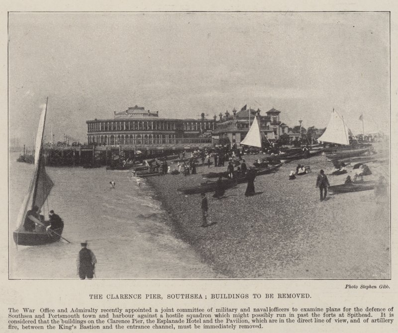 克莱伦斯码头，南海，建筑物将被拆除，1896年5月2日 作者 英国摄影师