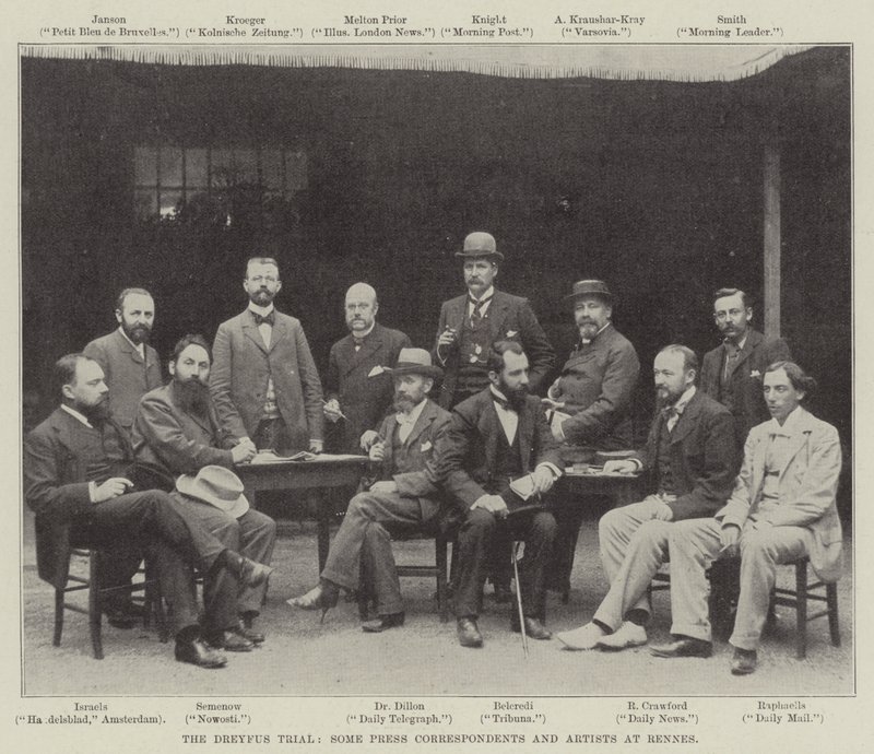 Dreyfus审判，雷恩的一些新闻记者和艺术家 作者 英国摄影师