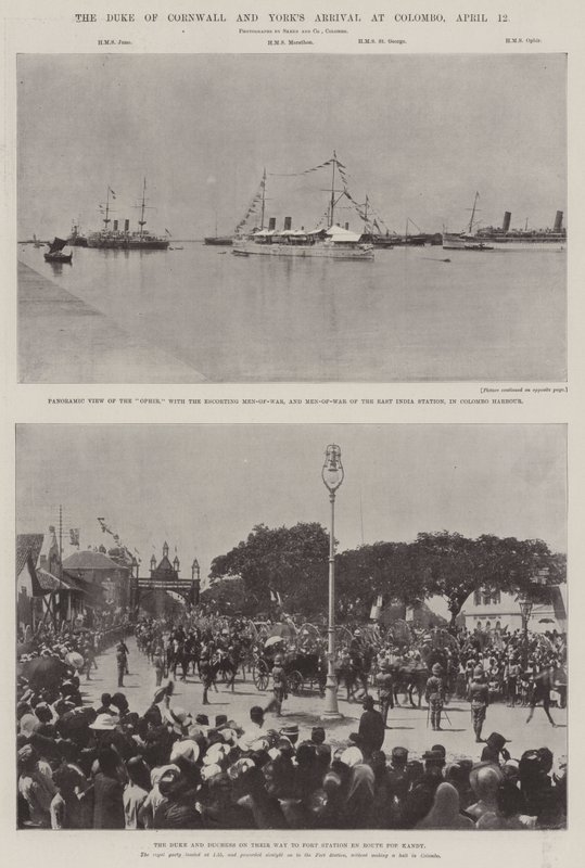 康沃尔公爵和约克抵达科伦坡，4月12日 作者 英国摄影师