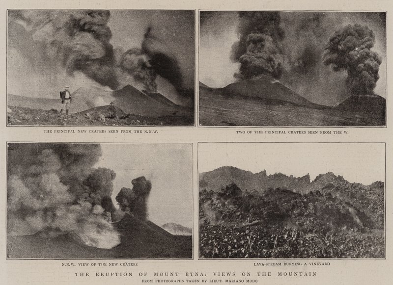 埃特纳火山的喷发，山上的景色 作者 英国摄影师
