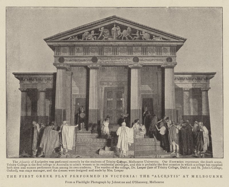 第一场希腊戏剧在维多利亚演出，墨尔本的Alcestis 作者 英国摄影师