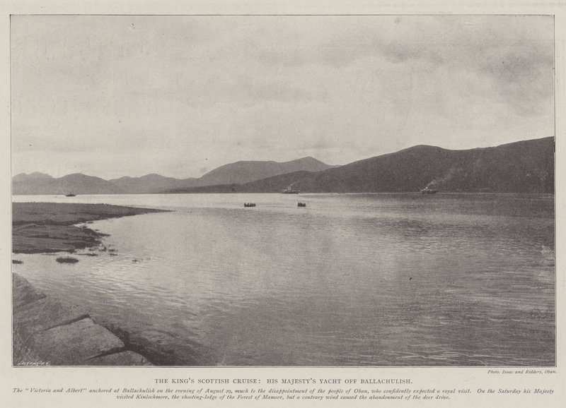 国王苏格兰游轮，他的Majestys游艇离开Ballachulish 作者 英国摄影师