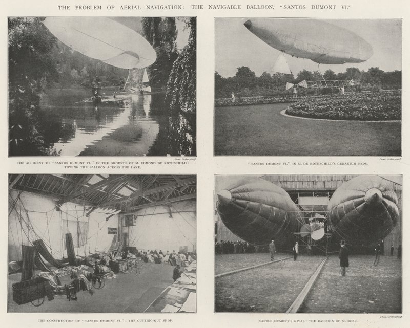 空中航行问题，航行气球，Santos Dumont VI 作者 英国摄影师