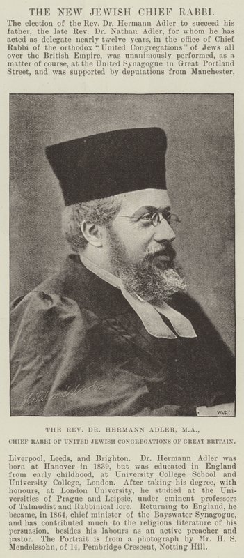 牧师Hermann Adler博士，英国联合犹太人教会的首席拉比 作者 英国摄影师