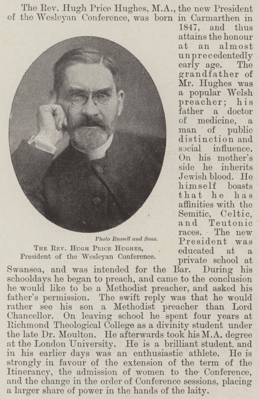 Wesleyan会议主席Hugh Price Hughes牧师 作者 英国摄影师