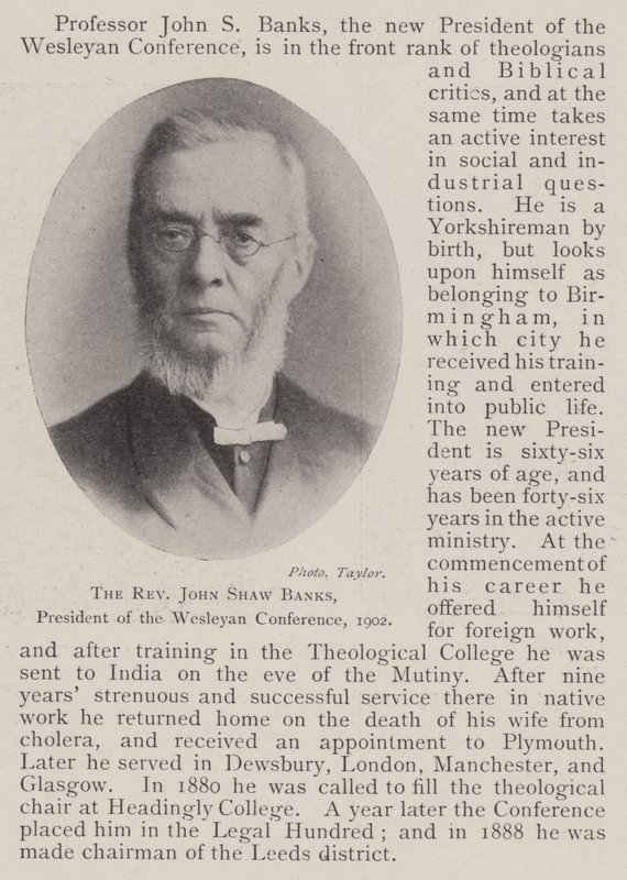 1902年卫斯理会议主席John Shaw Banks牧师 作者 英国摄影师