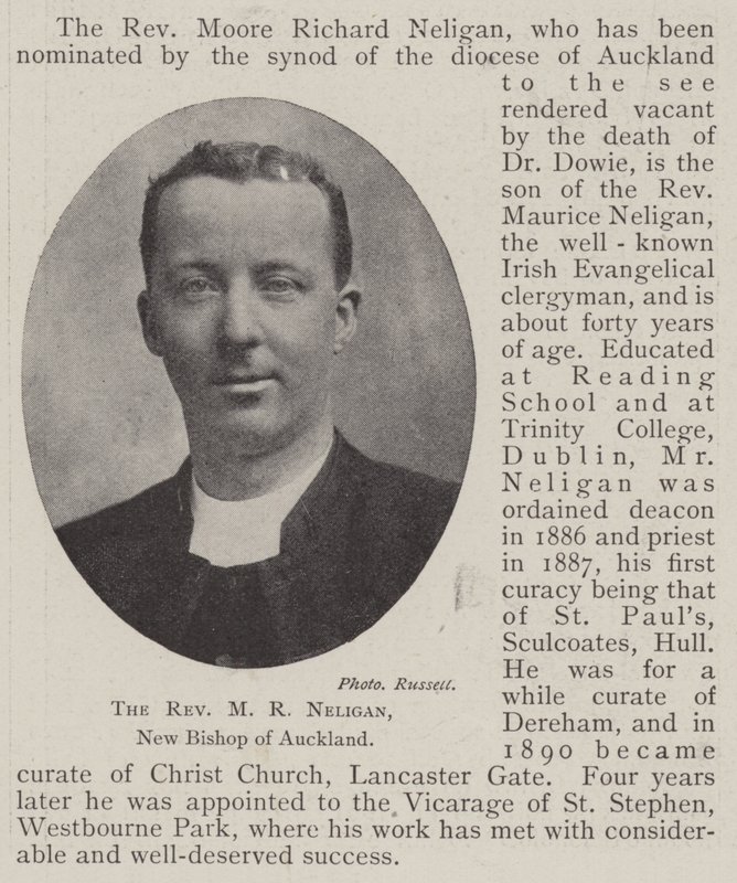 The Reverend MR Neligan，奥克兰新主教 作者 英国摄影师