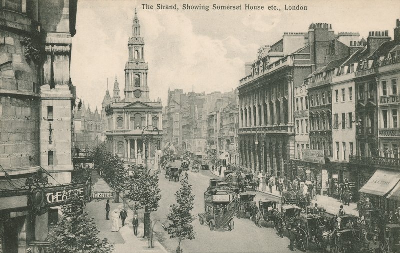 The Strand，展示了Somerset House和St Clement Danes，伦敦 作者 英国摄影师