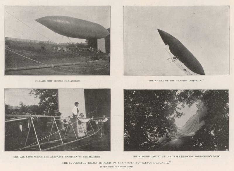 巴黎航空公司Santos Dumont V的成功试验 作者 英国摄影师