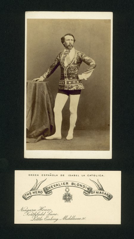 尼亚加拉的英雄Chevalier Blondin（b/w照片）。 作者 英国摄影师