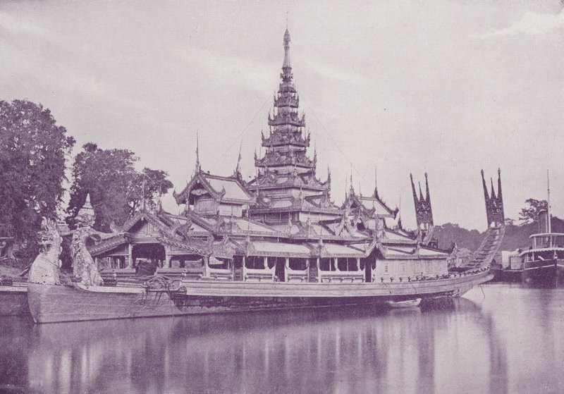 已故的Burmas国王Gilded Barge 作者 英国摄影师
