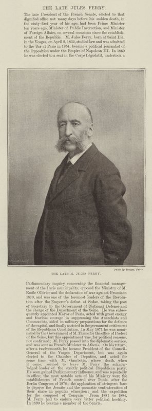 已故的M Jules Ferry 作者 英国摄影师
