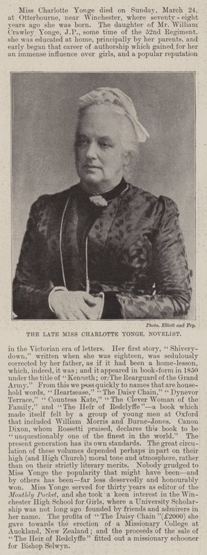 已故的Missist Charlotte Yonge，小说家 作者 英国摄影师