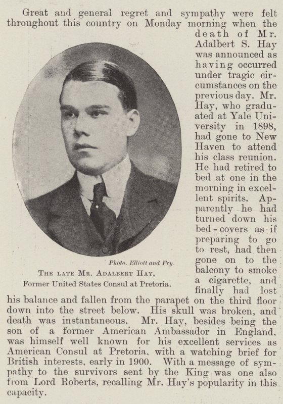 已故美国驻比勒陀利亚领事Adalbert Hay先生 作者 英国摄影师