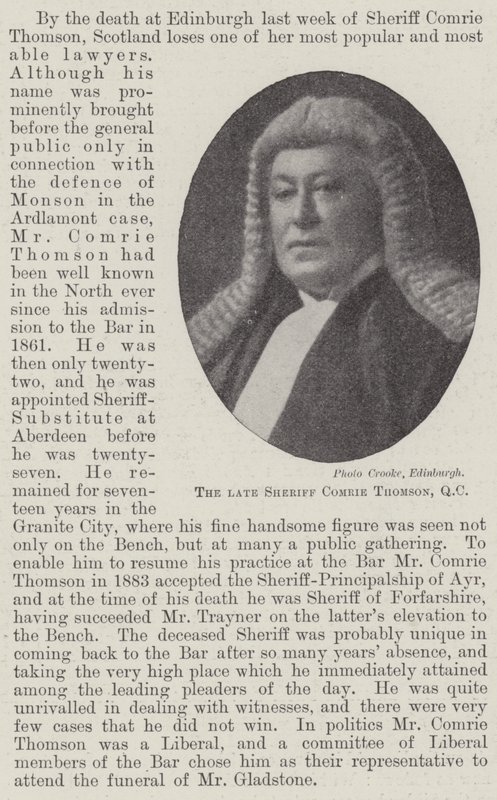 已故的警长Comrie Thomson，QC 作者 英国摄影师
