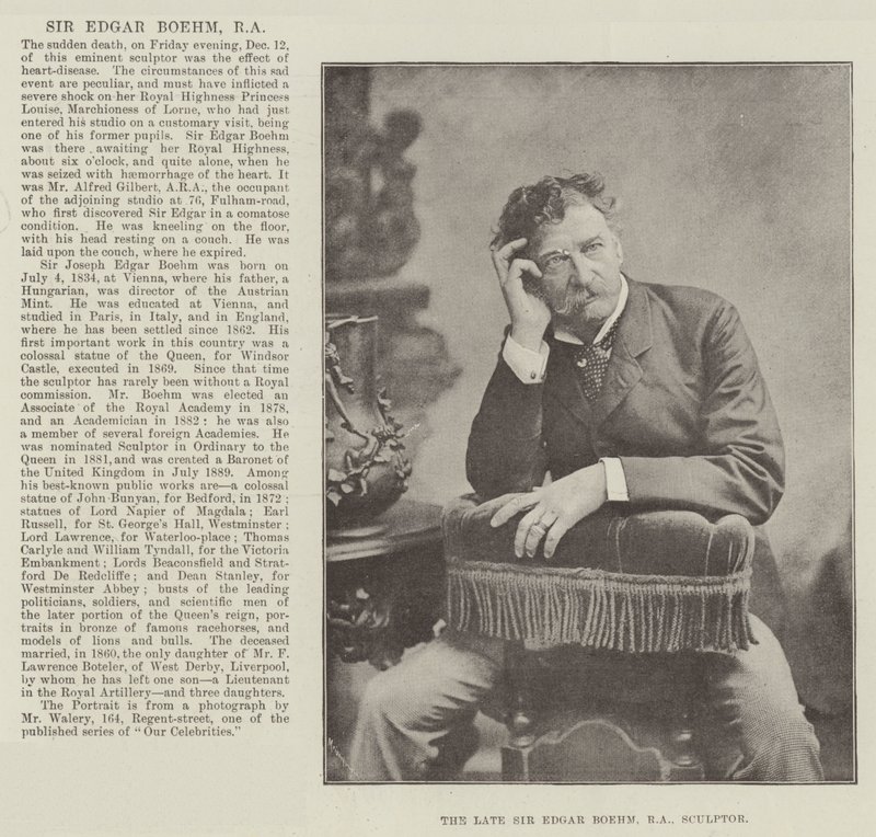已故的Edgar Boehm爵士，RA，Sculptor 作者 英国摄影师