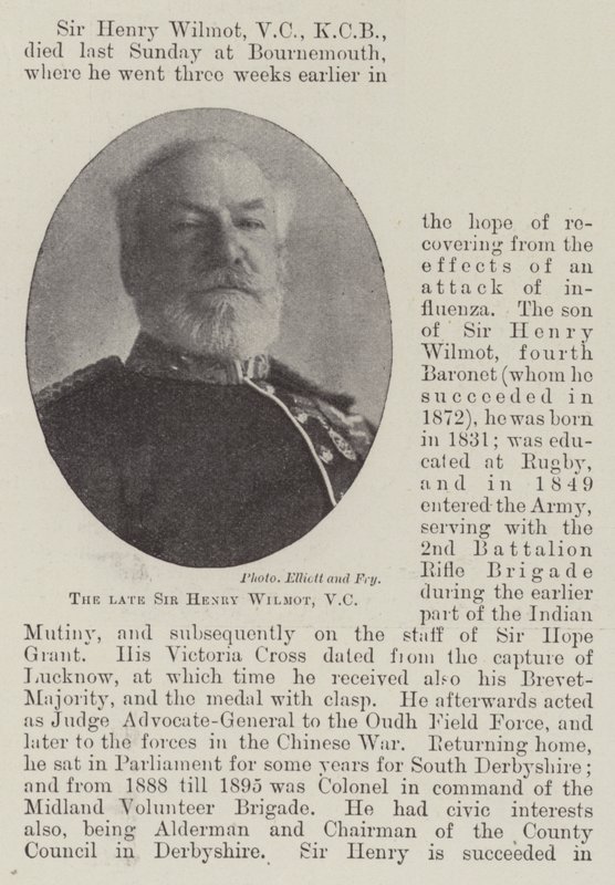 已故的Sir Henry Wilmot，VC 作者 英国摄影师