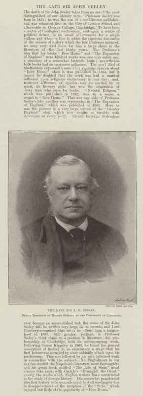 已故爵士Sir Seeley，剑桥大学现代历史Regius教授 作者 英国摄影师