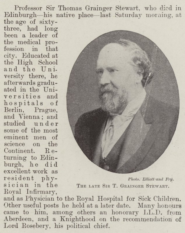 已故的Sir T Grainger Stewart 作者 英国摄影师