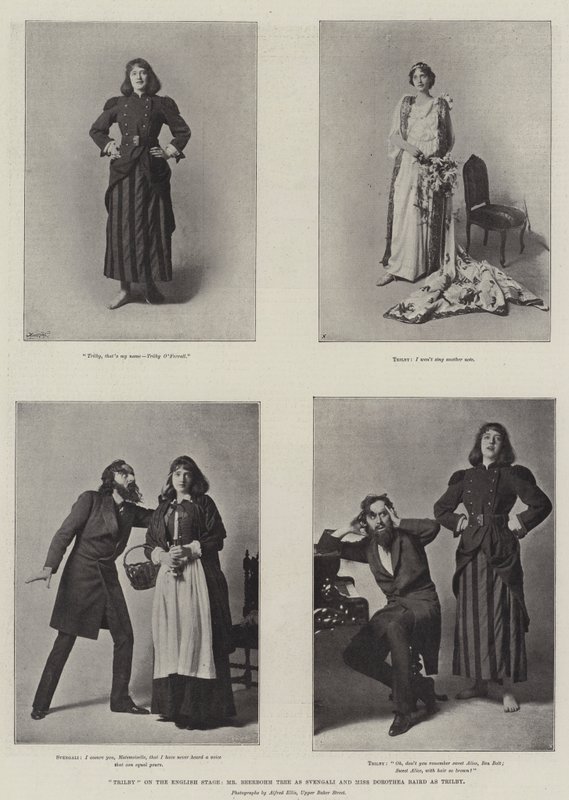 在英国舞台上的Trilby，作为Svengali的Beerbohm Tree先生和作为Trilby的Dorothea Baird小姐 作者 英国摄影师